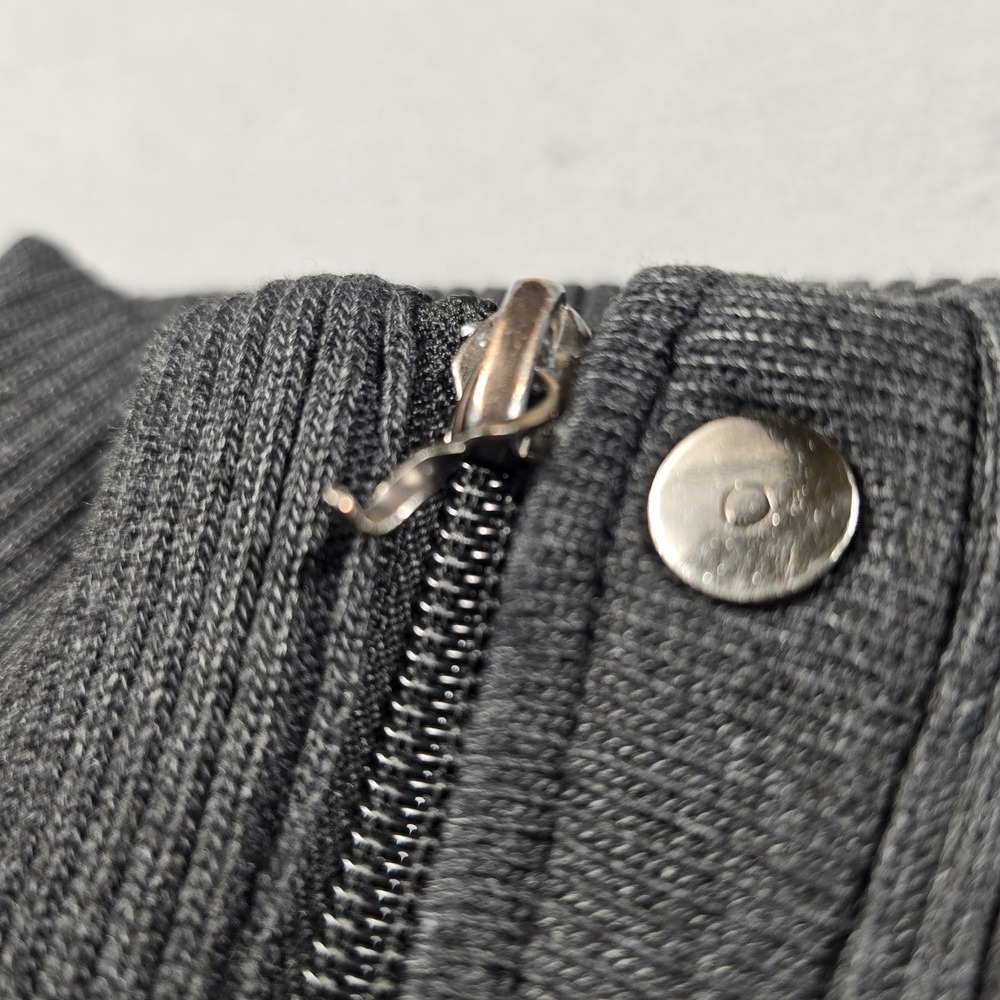 East River Mens Large Gray Sweater Quarter‎ Zip Mock Neck Vintage Knit Pullover - Picture 4 of 10